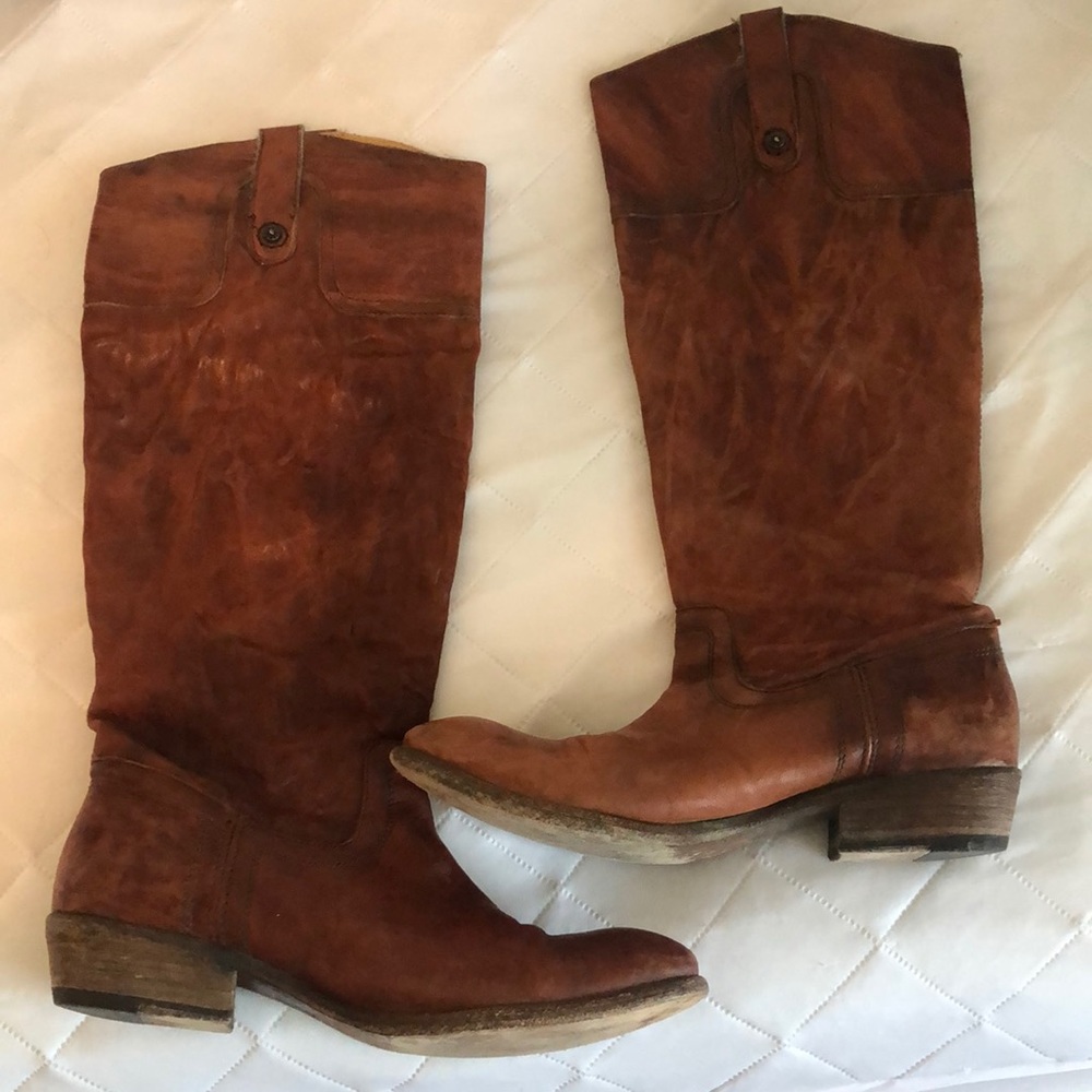 Cognac Frye tall boots